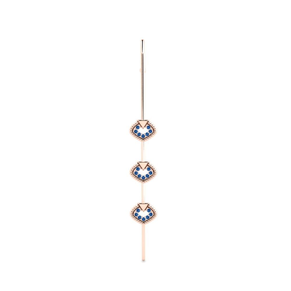 9ct Rose Gold Dark Blue Zirconia Ear Piercing Cogese