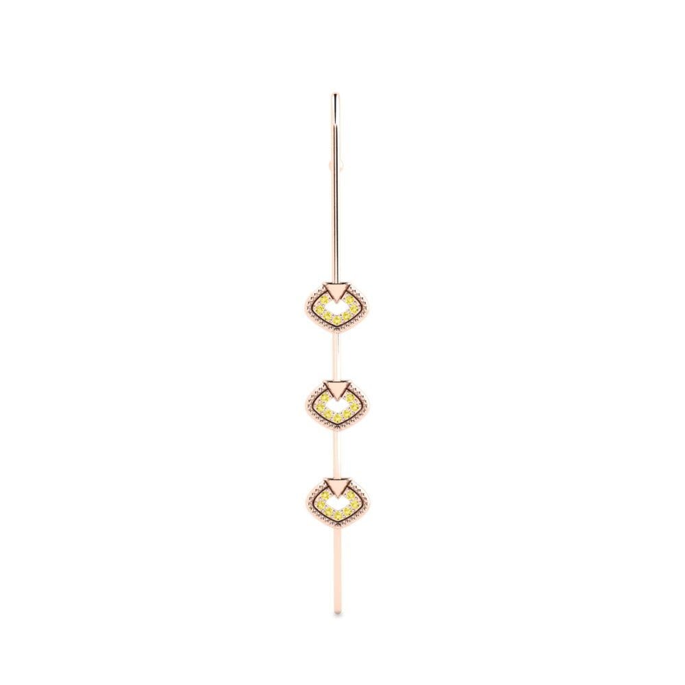 Rotgold 585 Gelber Saphir Ohrpiercings Cogese