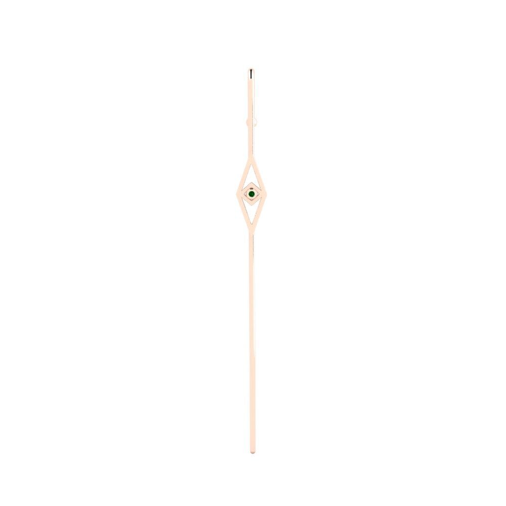 Rotgold 585 Grüner Zirkonia Ohrpiercings Dellele