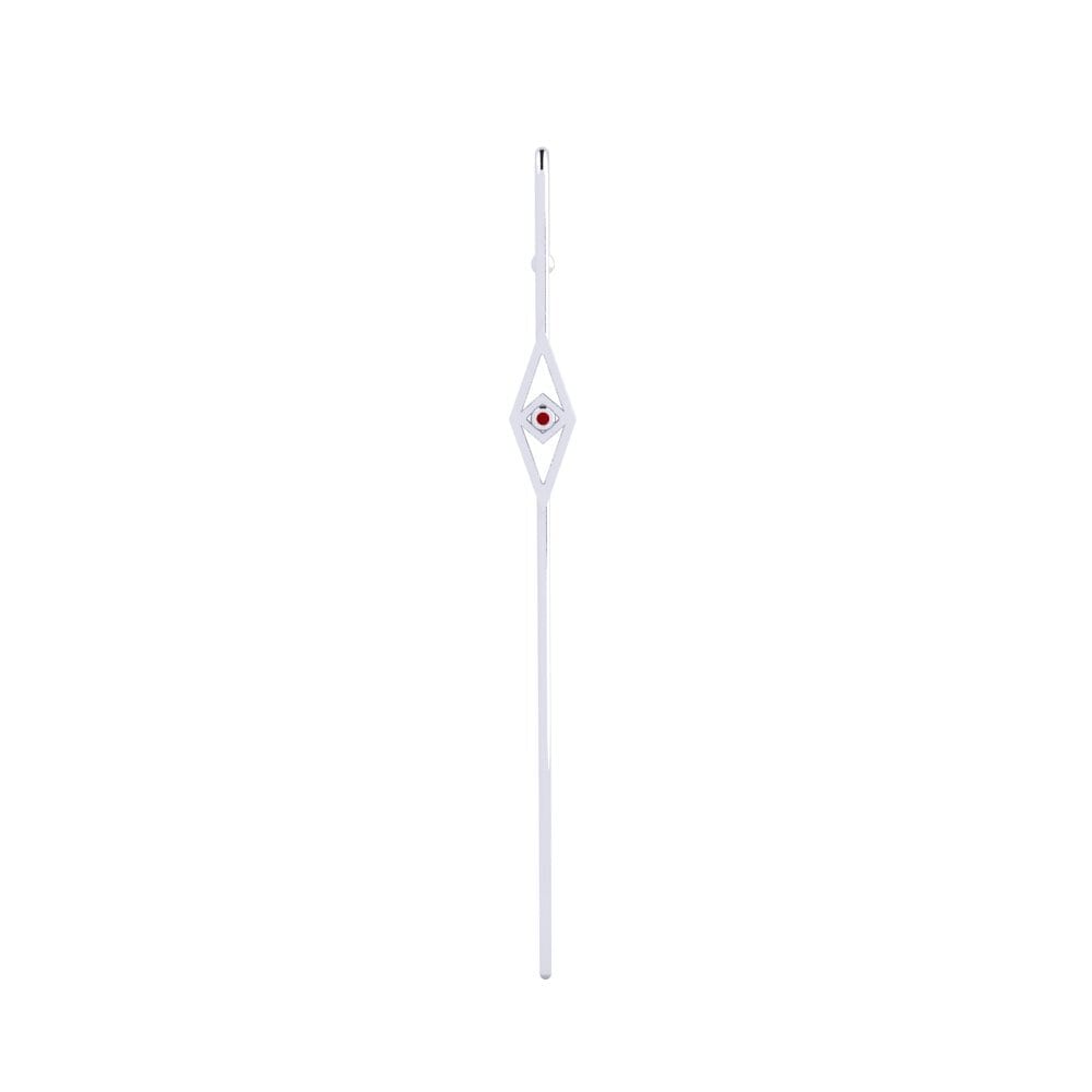White Silver Red Zirconia Ear Piercing Dellele