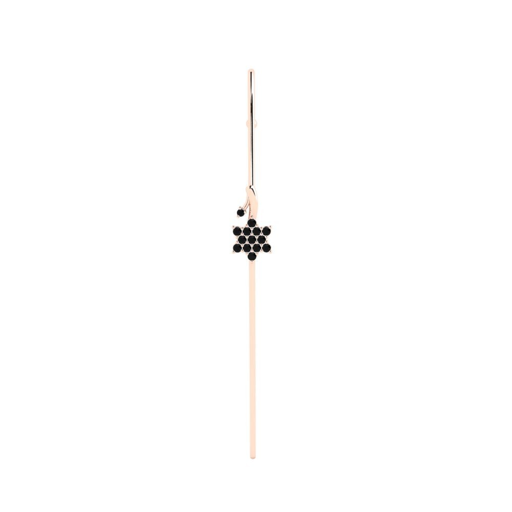 14K Rood Goud Zwarte Diamant Oorpiercing Digeal