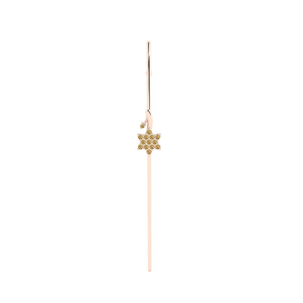 Różowe Złoto 585 Brązowy Diament Piercing uszu Digeal