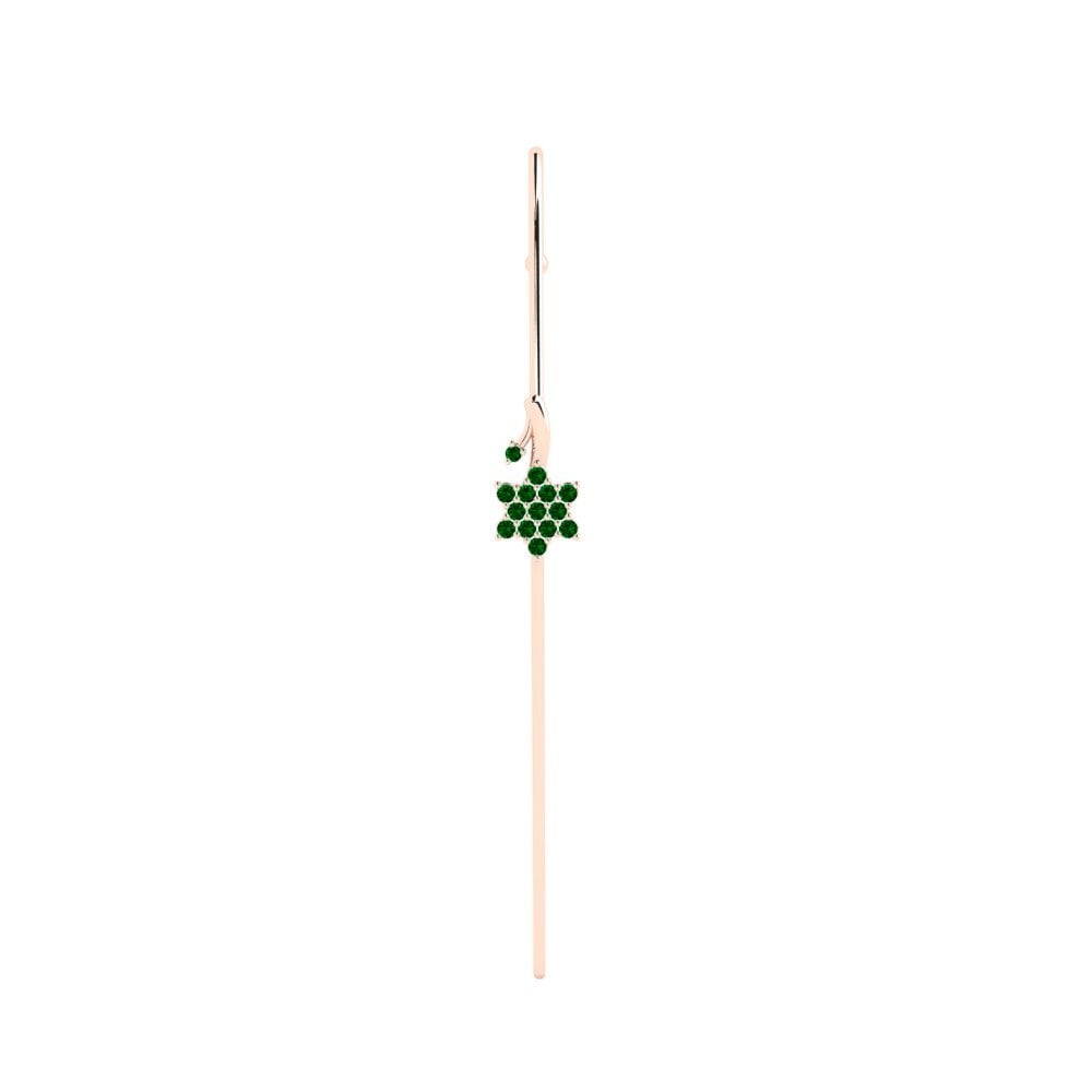 Rotgold 585 Grüner Zirkonia Ohrpiercings Digeal