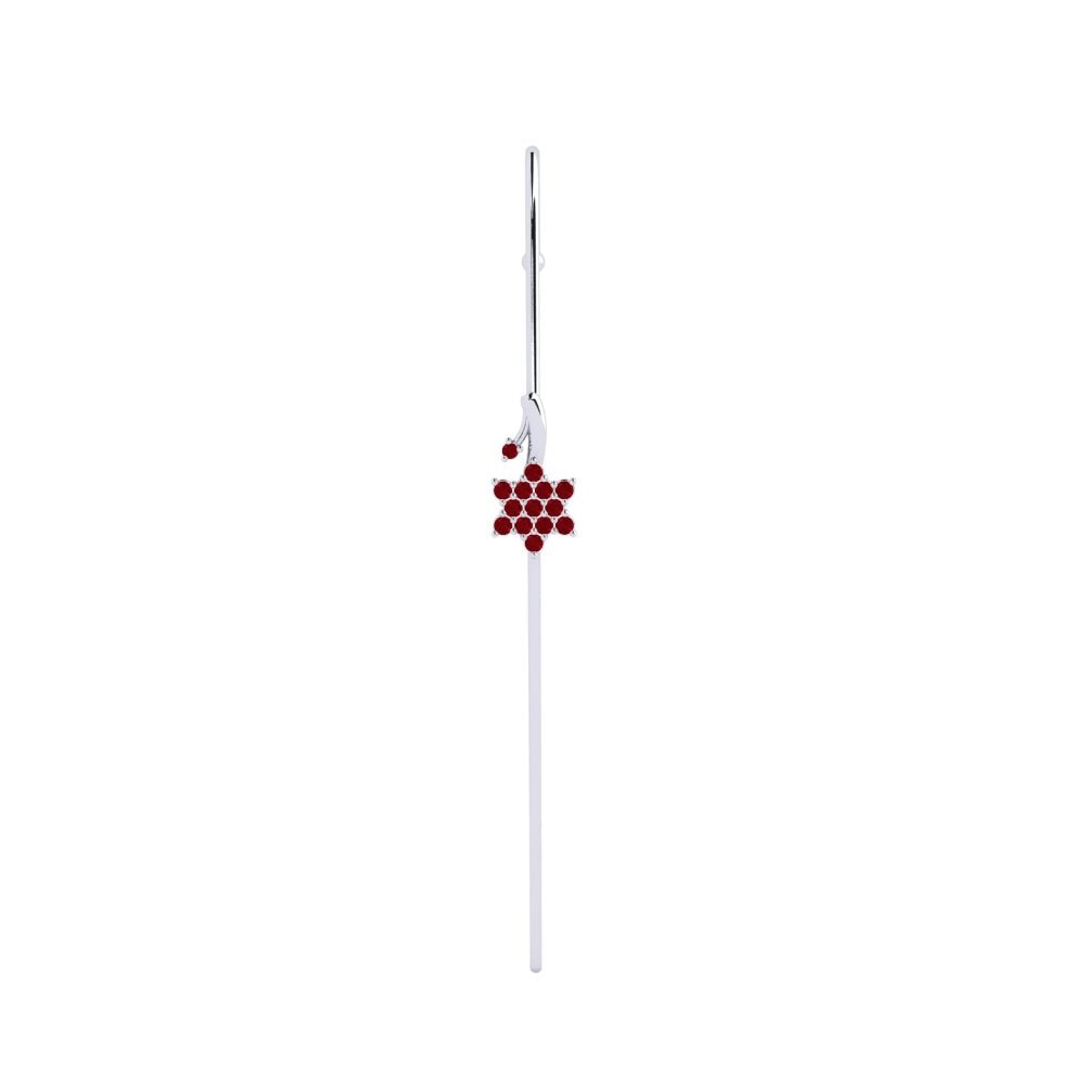 White Silver Red Zirconia Ear Piercing Digeal
