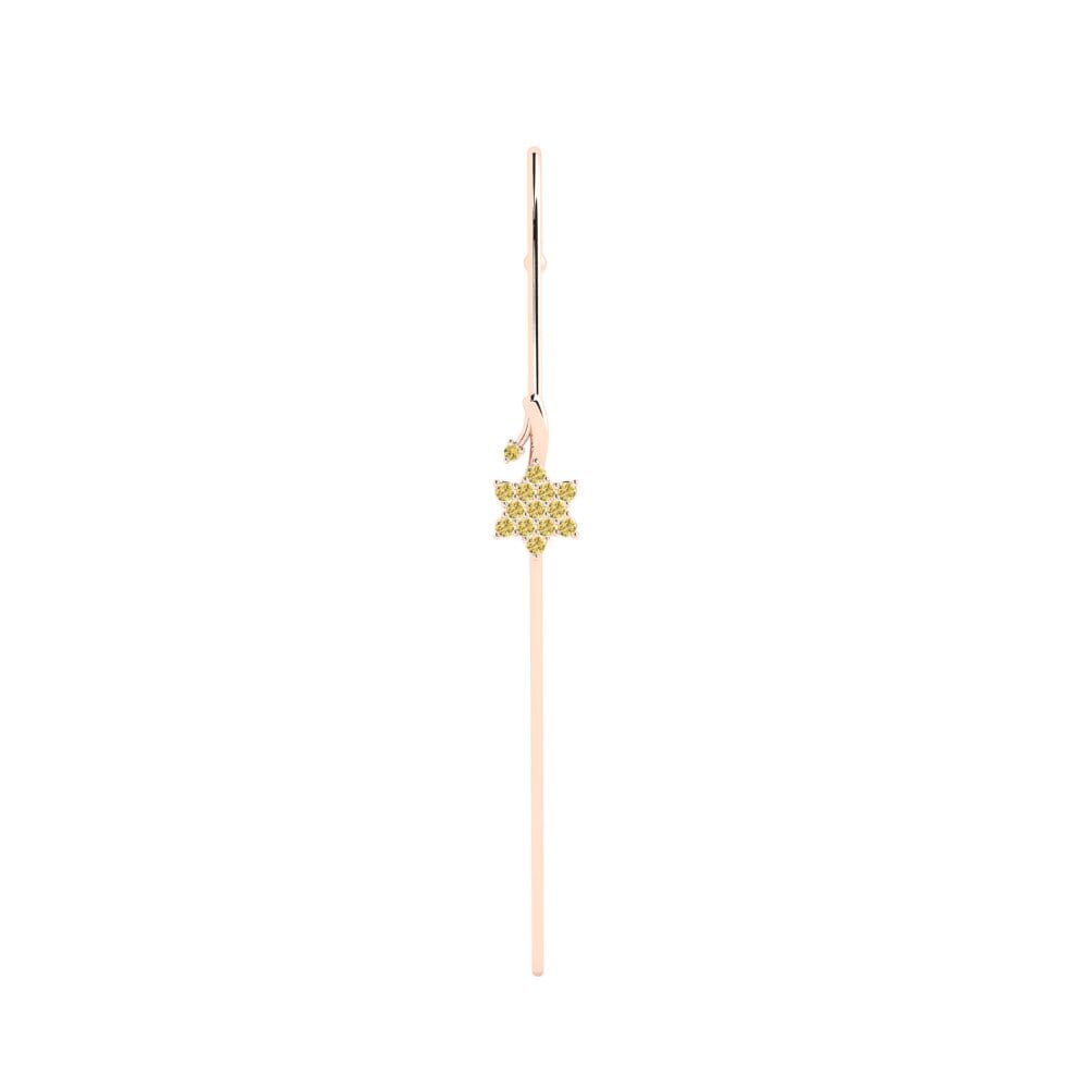 Różowe Złoto 585 Żółty Diament Piercing uszu Digeal