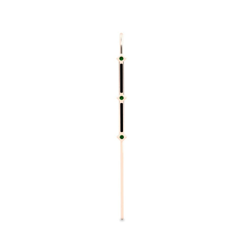 Rotgold 585 Grüner Zirkonia Ohrpiercings Discea