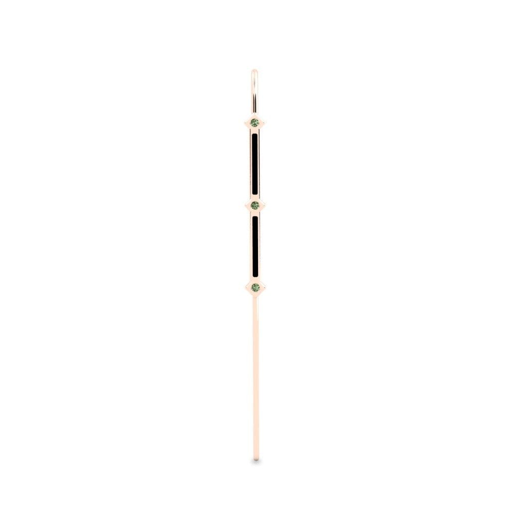 Rotgold 585 Grüner Diamant Ohrpiercings Discea