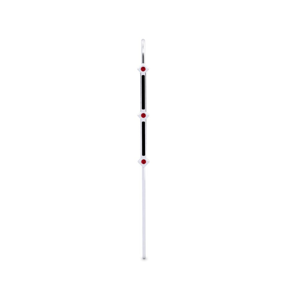 White Silver Red Zirconia Ear Piercing Discea