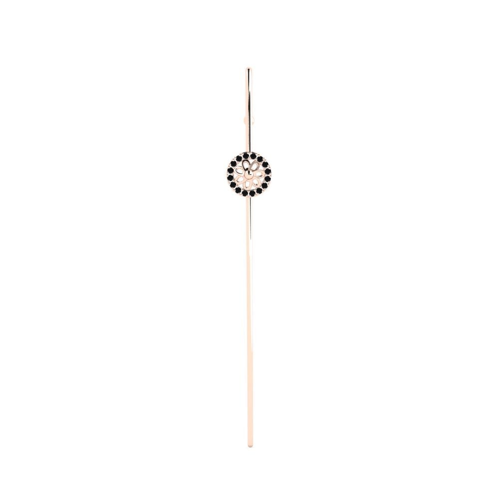 14K Rood Goud Zwarte Diamant Oorpiercing Domocr