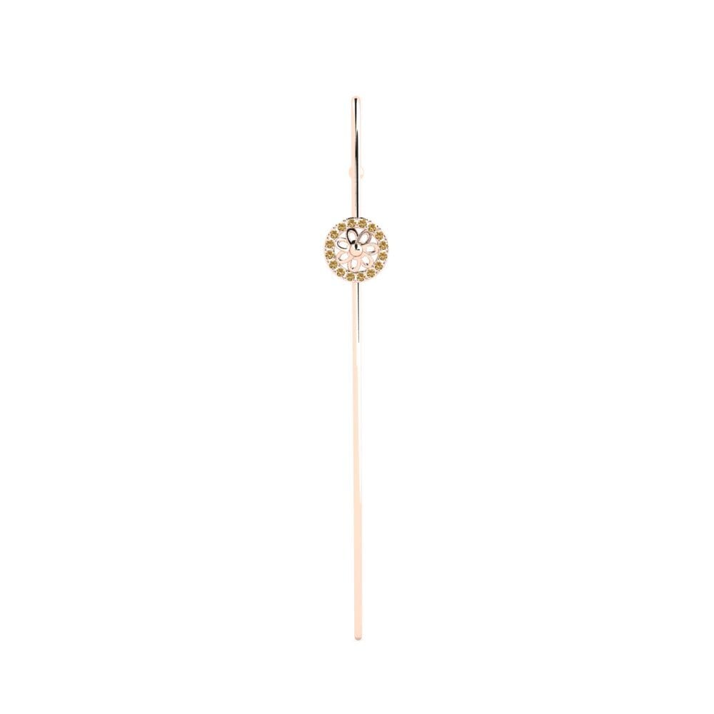 Różowe Złoto 585 Brązowy Diament Piercing uszu Domocr