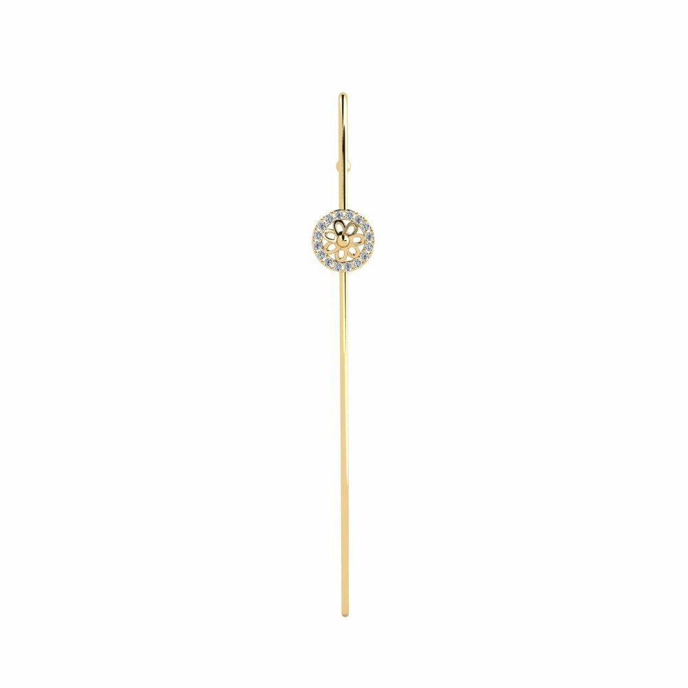 Rod Ear Cuffs Rod Ear Cuffs Pendientes Domocr Oro Amarillo 585 Cristal de Swarovski