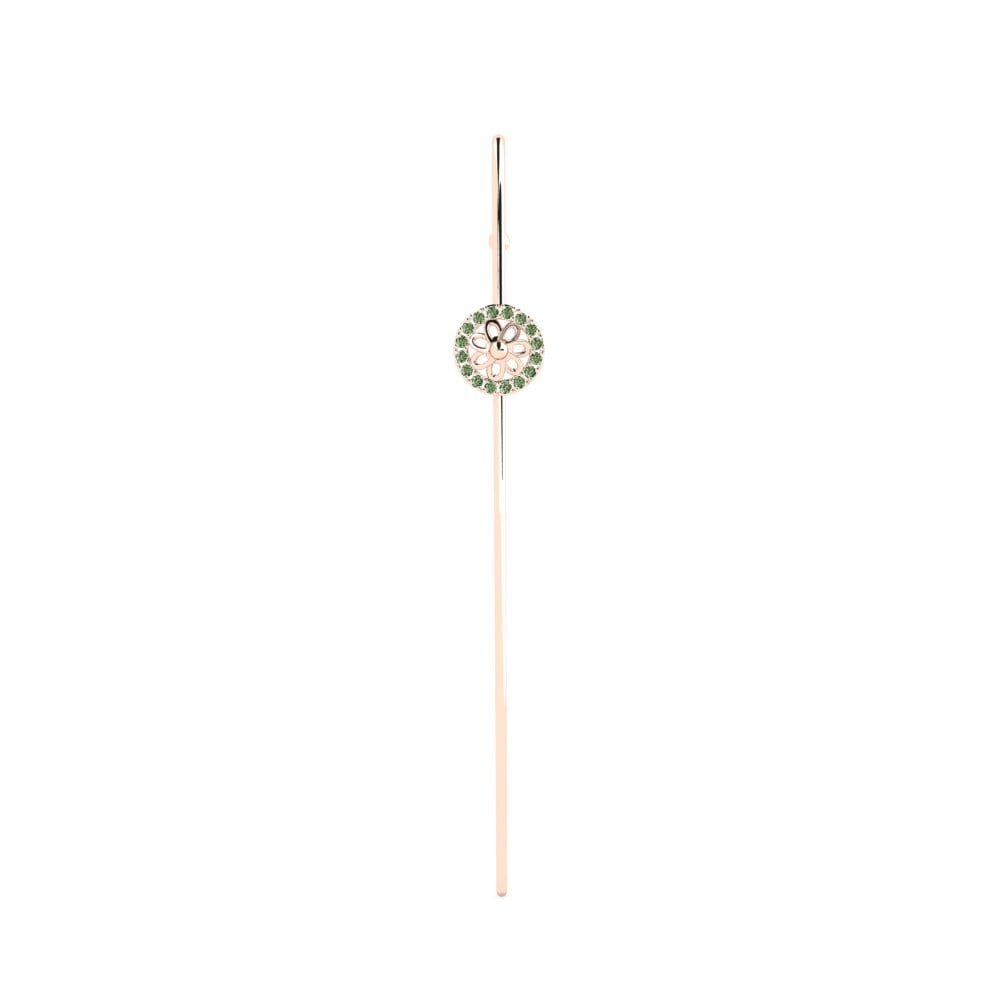 Rotgold 585 Grüner Diamant Ohrpiercings Domocr