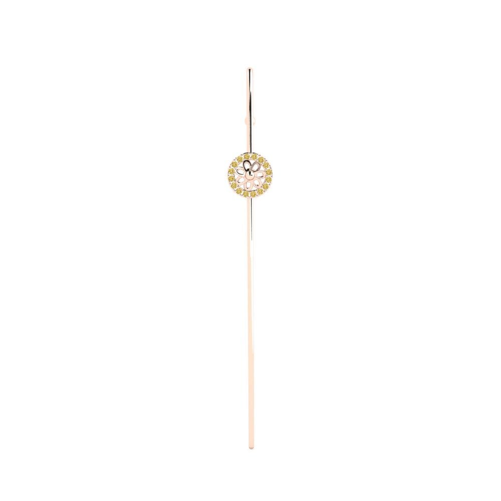 Różowe Złoto 585 Żółty Diament Piercing uszu Domocr