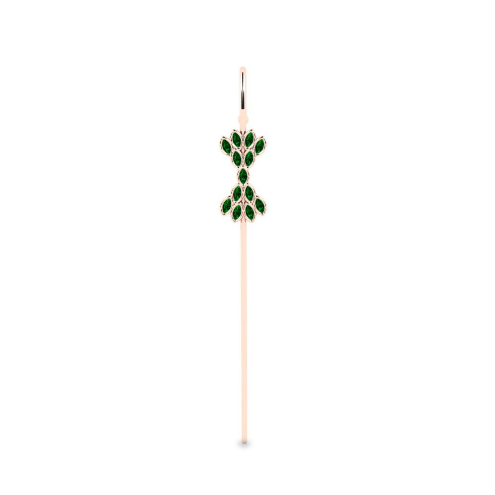 Rotgold 585 Grüner Zirkonia Ohrpiercings Donbando