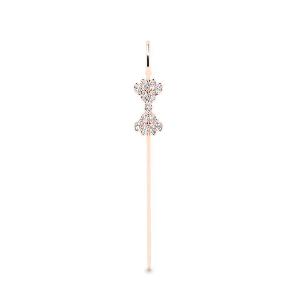 Rotgold 750 Labor-gezüchteter Diamant Ohrpiercings Donbando
