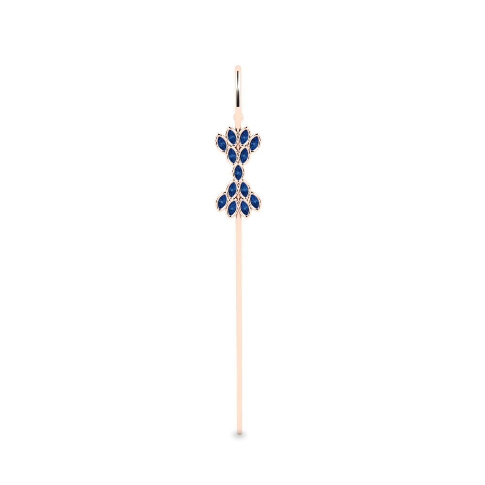 9ct Rose Gold Dark Blue Zirconia Ear Piercing Donbando