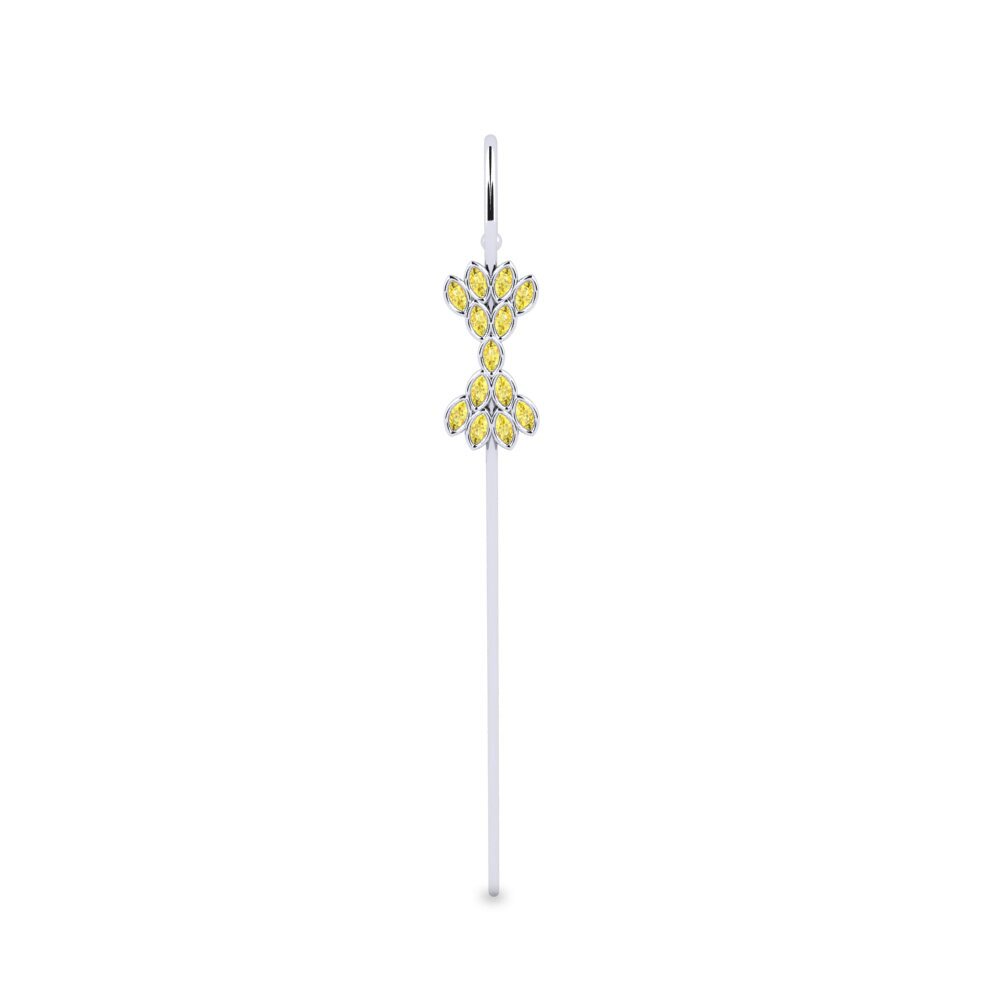 Weißsilber Gelber Saphir Ohrpiercings Donbando