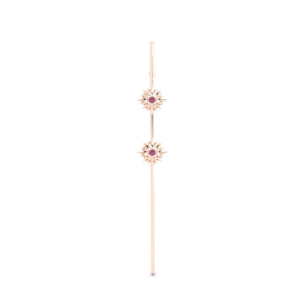 Rotgold 585 Rhodolit-Granat Ohrpiercings Dryrs