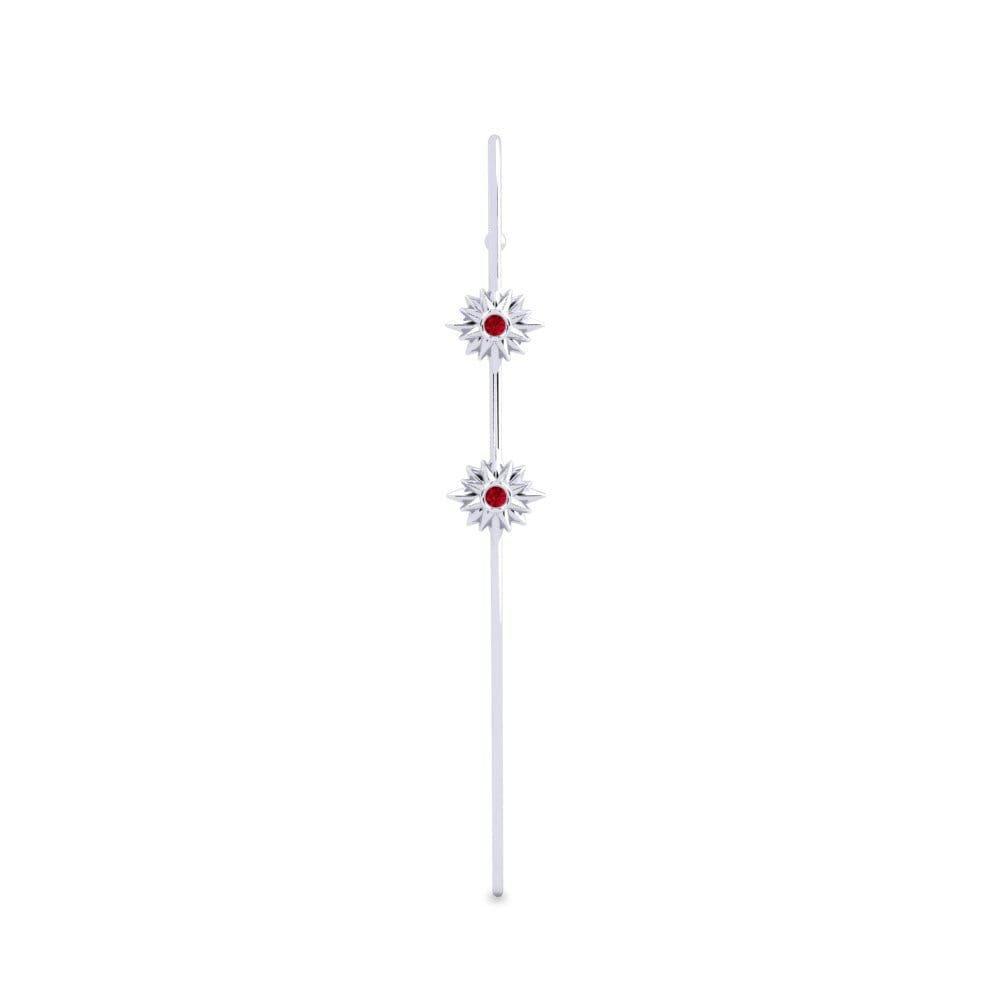 White Silver Red Zirconia Ear Piercing Dryrs
