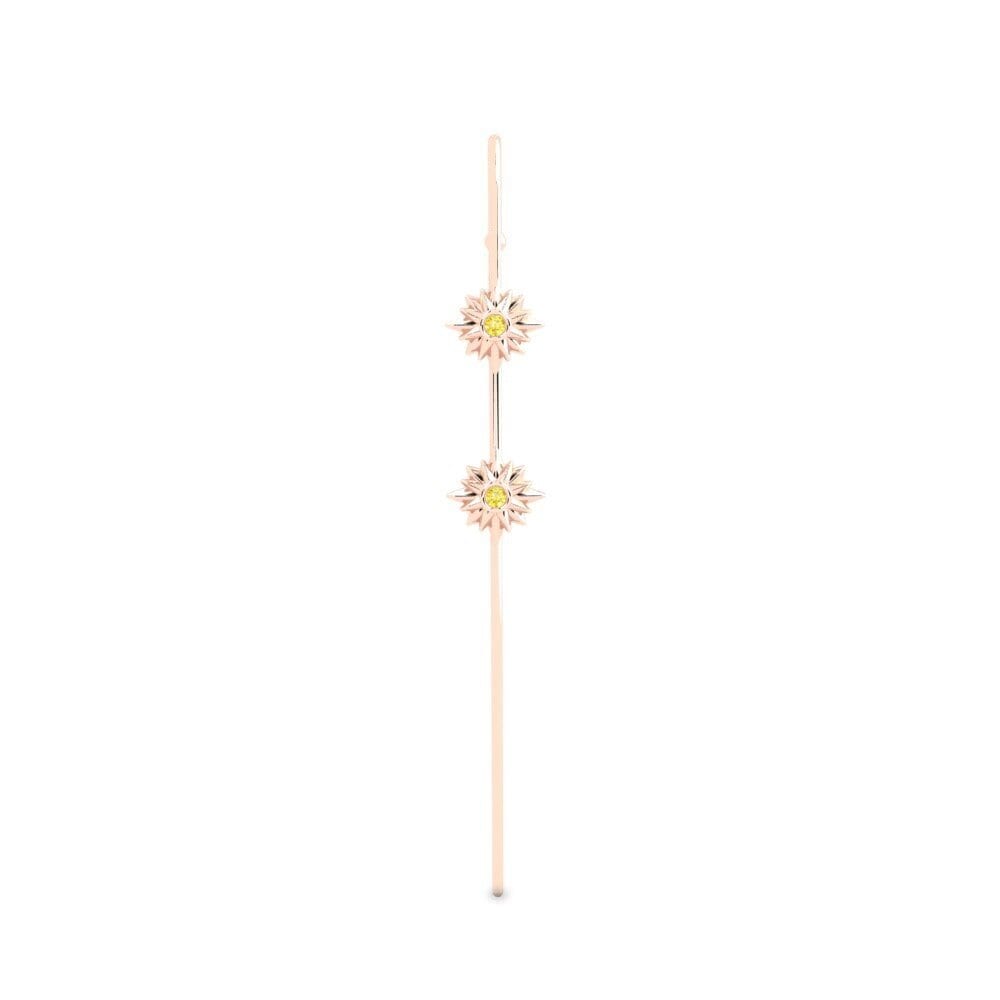 Rotgold 585 Gelber Saphir Ohrpiercings Dryrs