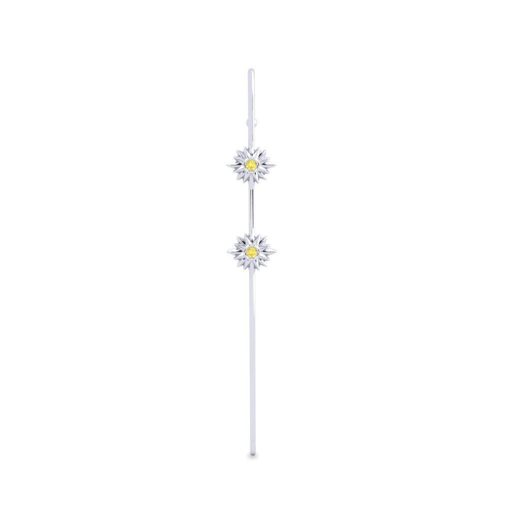 Weißsilber Gelber Saphir Ohrpiercings Dryrs