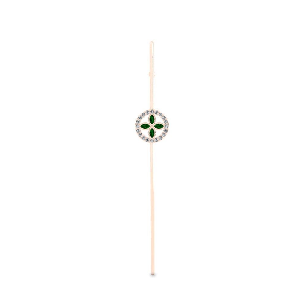 Rotgold 585 Grüner Zirkonia Ohrpiercings Edwen
