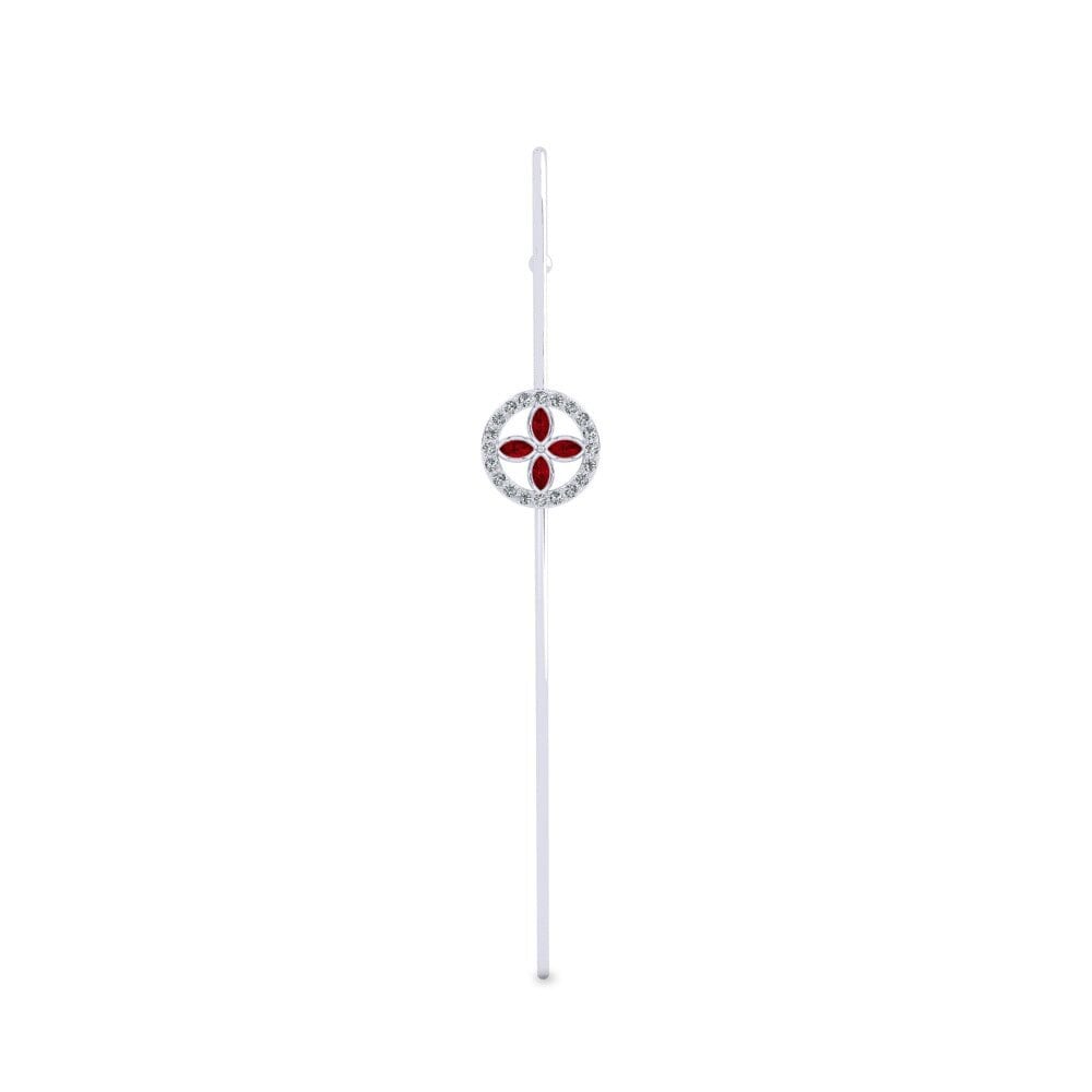 White Silver Red Zirconia Ear Piercing Edwen