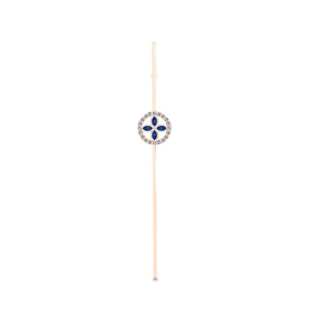 9ct Rose Gold Dark Blue Zirconia Ear Piercing Edwen