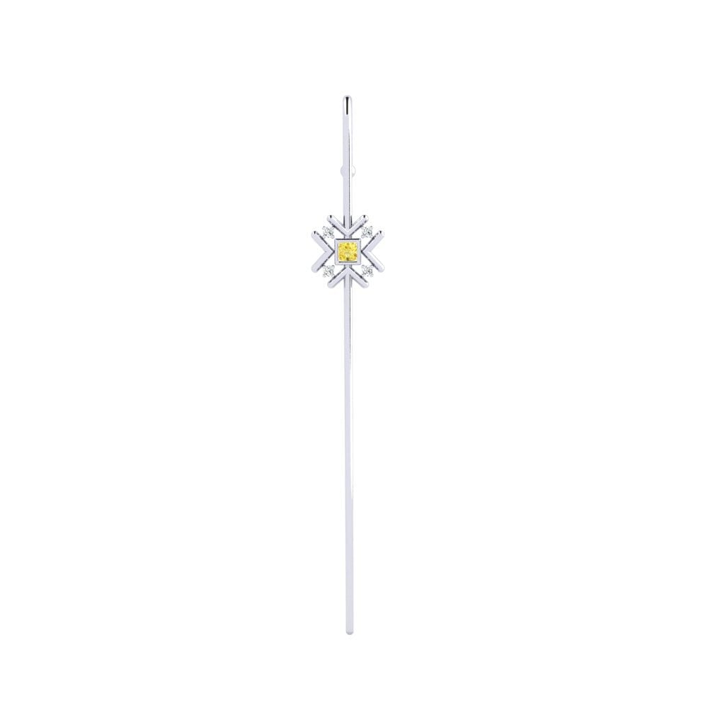 Weißsilber Gelber Saphir Ohrpiercings Elfco