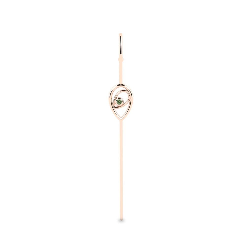 Rotgold 585 Grüner Diamant Ohrpiercings Eoldo