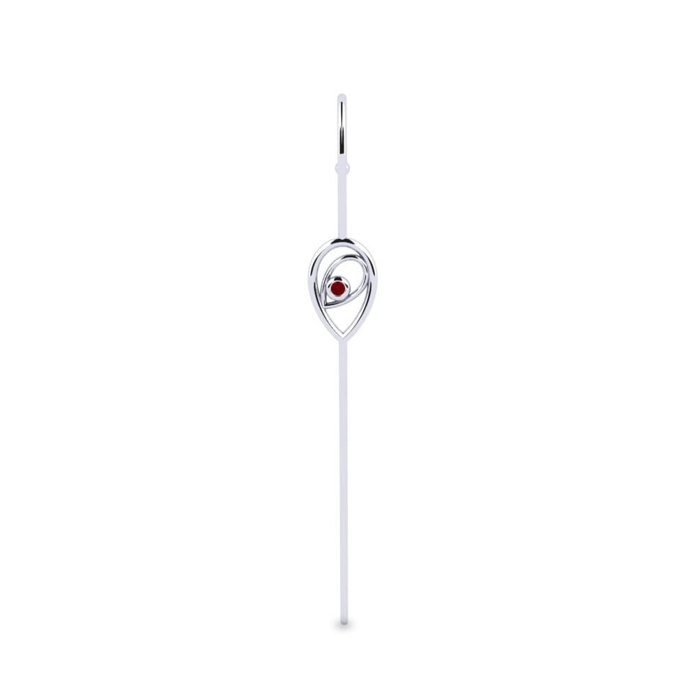 White Silver Red Zirconia Ear Piercing Eoldo