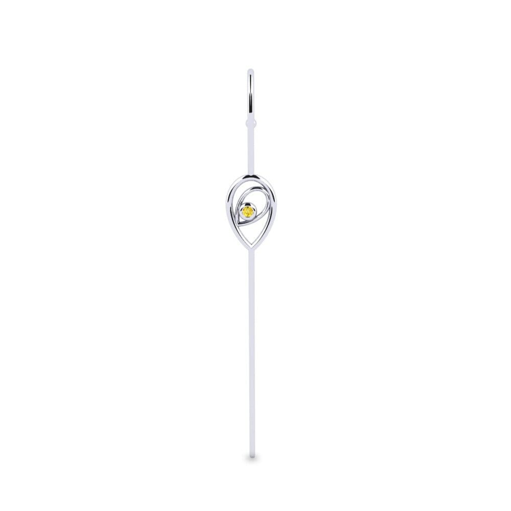 Weißsilber Gelber Saphir Ohrpiercings Eoldo