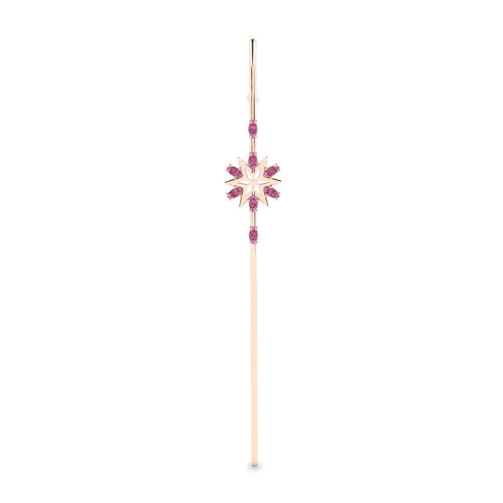 Rotgold 585 Rhodolit-Granat Ohrpiercings Eoted