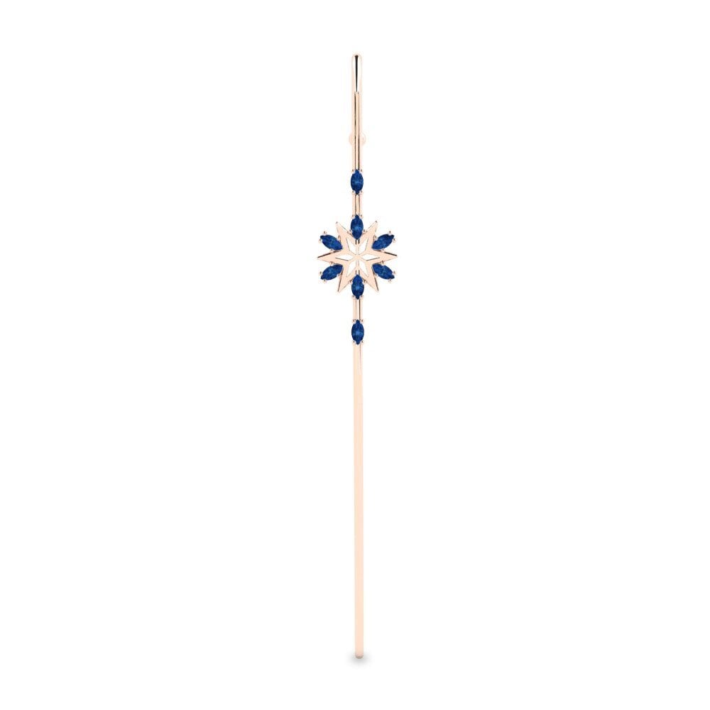 9ct Rose Gold Dark Blue Zirconia Ear Piercing Eoted