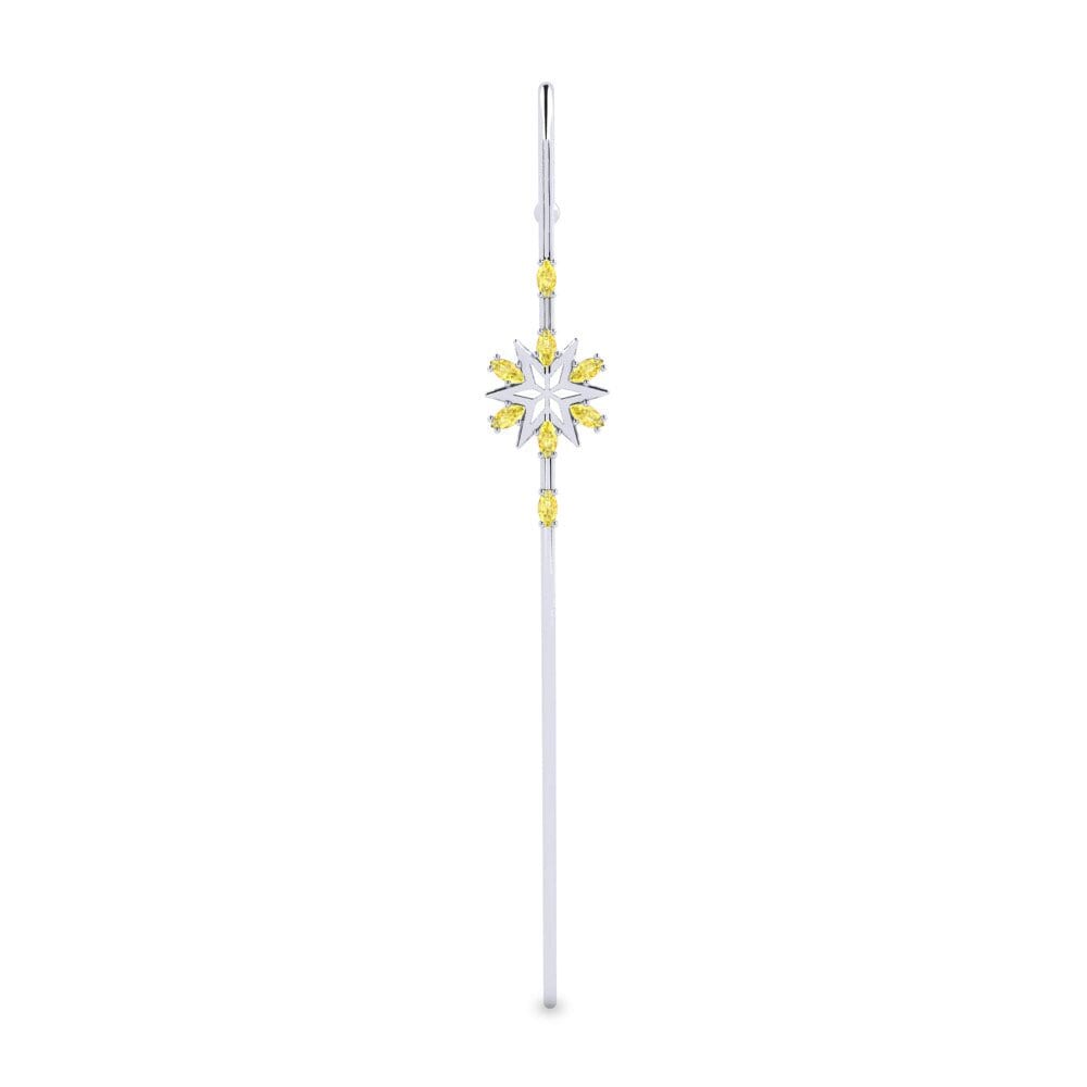 Weißsilber Gelber Saphir Ohrpiercings Eoted