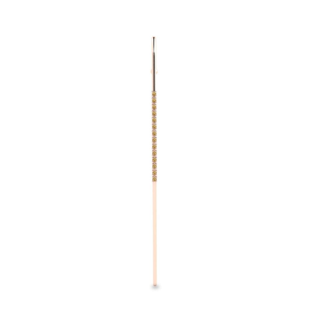 Różowe Złoto 585 Brązowy Diament Piercing uszu Equing