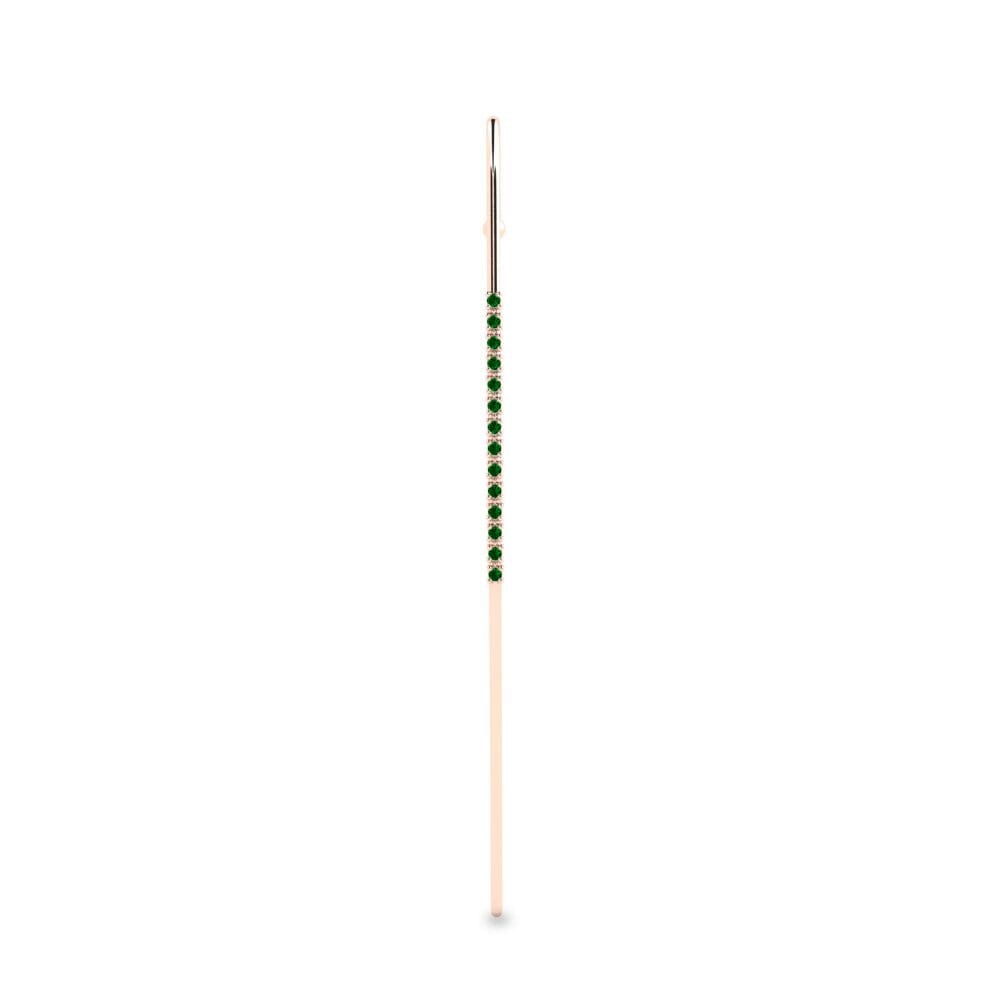 Rotgold 585 Grüner Zirkonia Ohrpiercings Equing