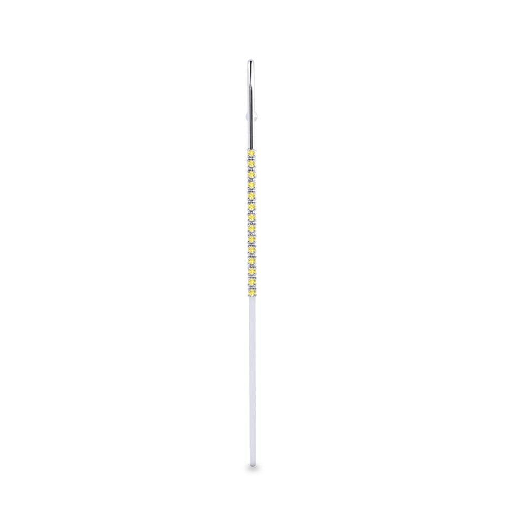 Weißsilber Gelber Saphir Ohrpiercings Equing