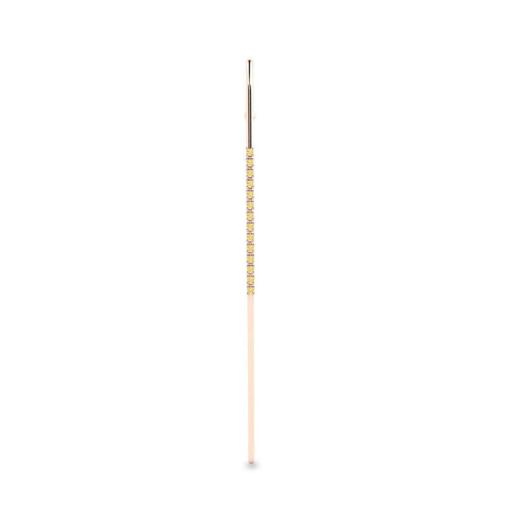 Różowe Złoto 585 Żółty Diament Piercing uszu Equing