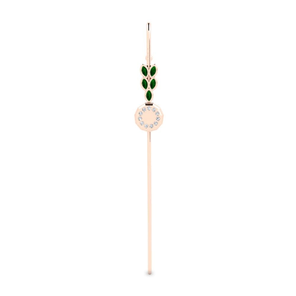 Rotgold 585 Grüner Zirkonia Ohrpiercings Essendora