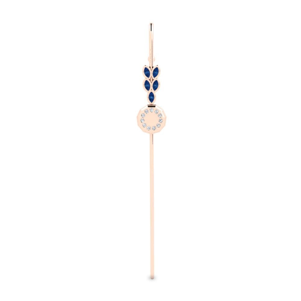 9ct Rose Gold Dark Blue Zirconia Ear Piercing Essendora