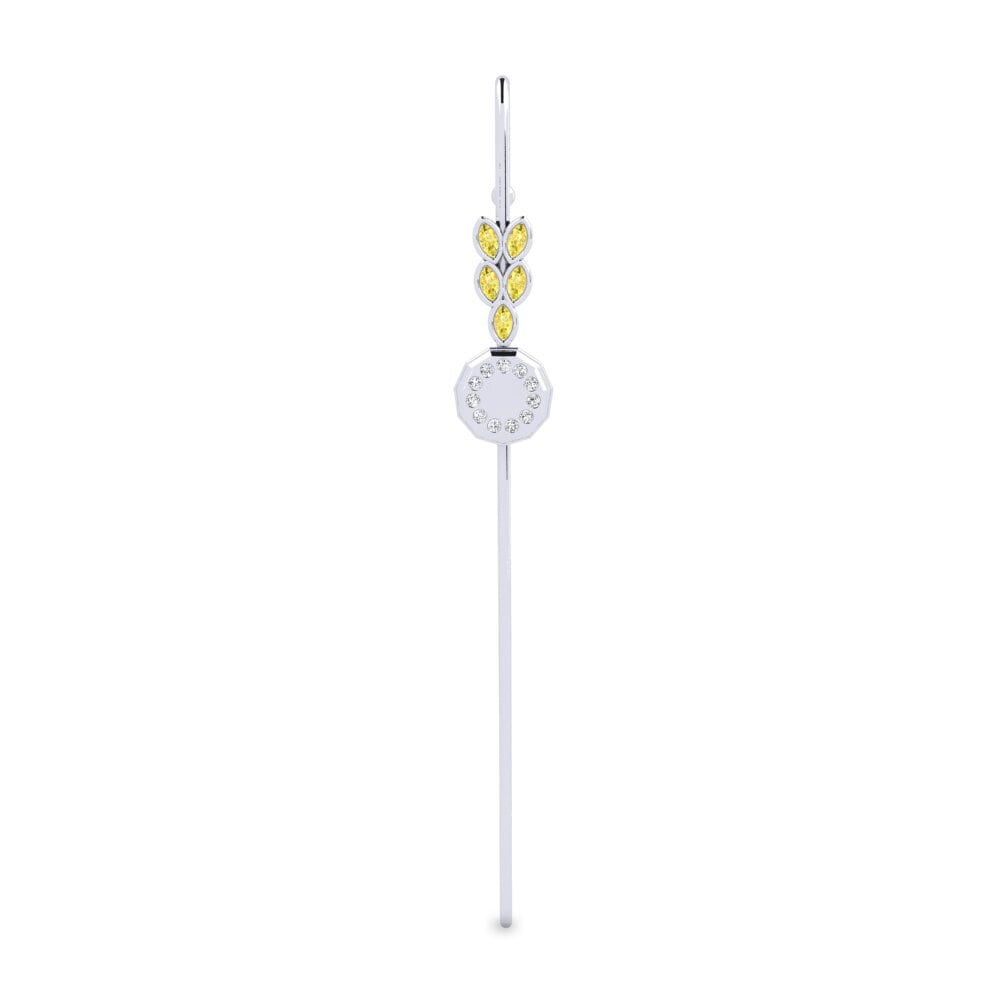 Weißsilber Gelber Saphir Ohrpiercings Essendora