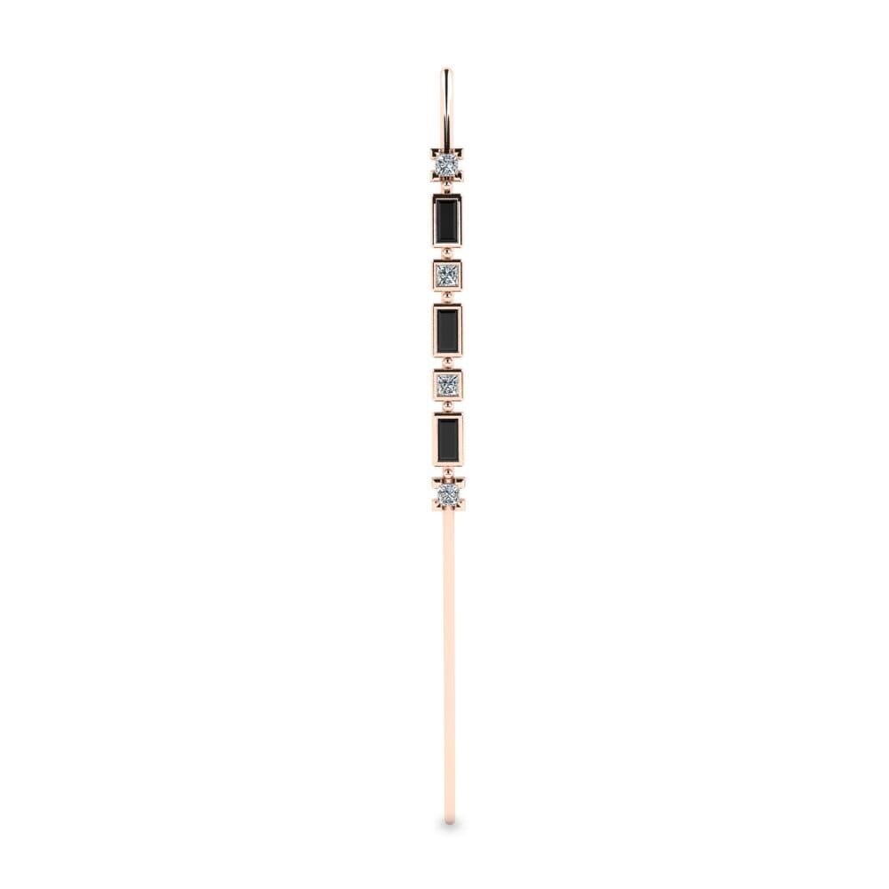 14K Rood Goud Zwarte Diamant Oorpiercing Etarda
