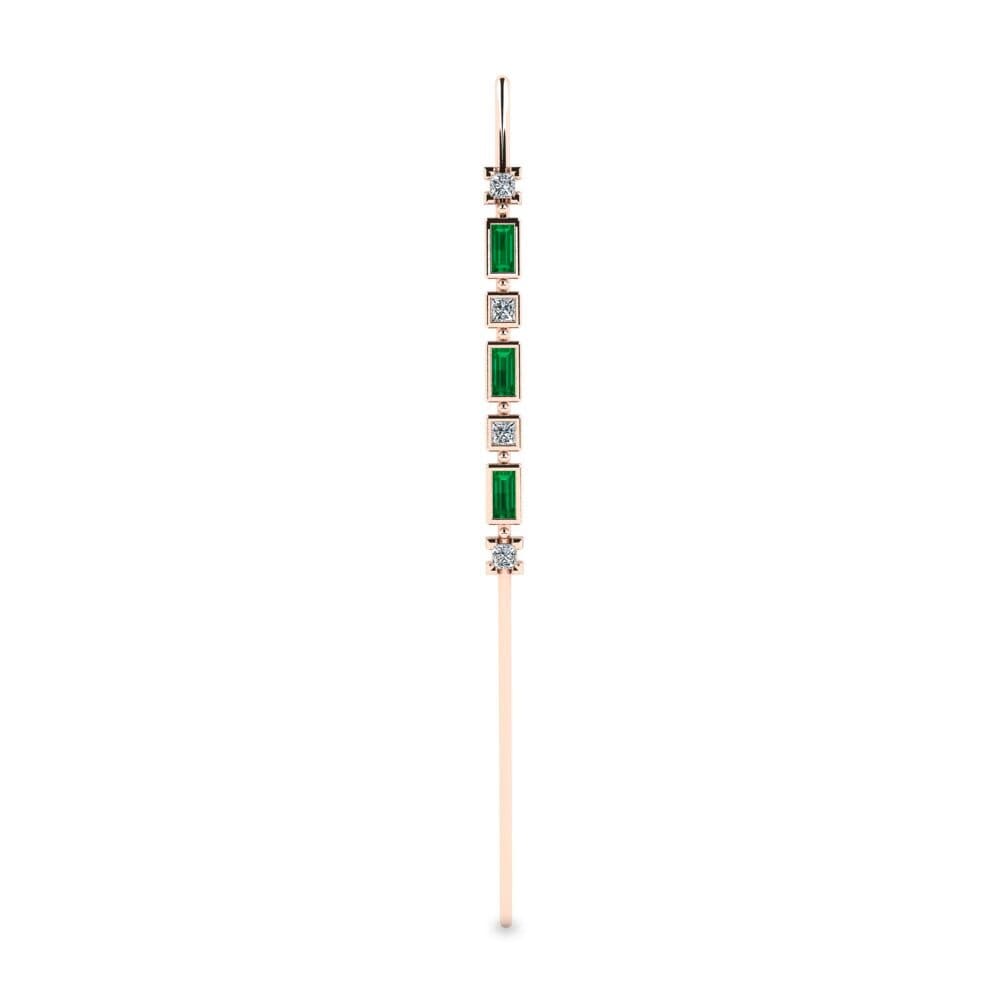 Rotgold 585 Grüner Zirkonia Ohrpiercings Etarda