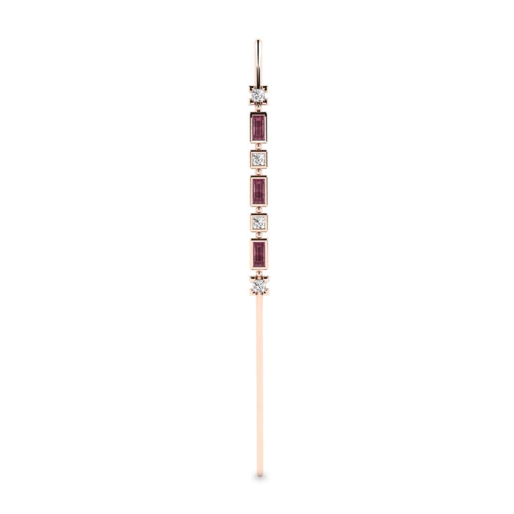 Rotgold 585 Rhodolit-Granat Ohrpiercings Etarda
