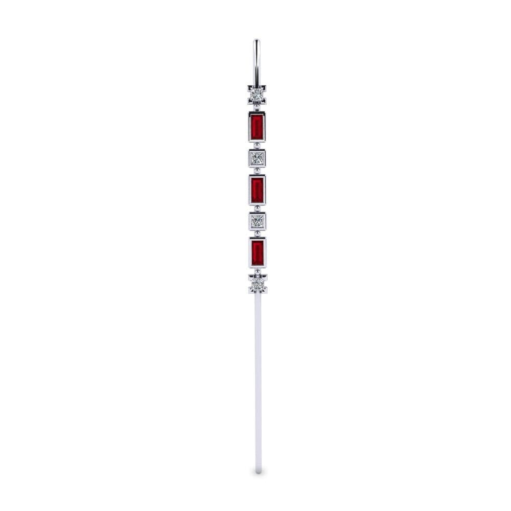 White Silver Red Zirconia Ear Piercing Etarda