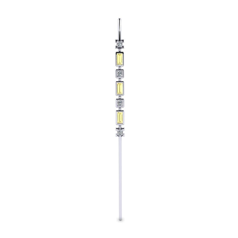 Weißsilber Gelber Saphir Ohrpiercings Etarda