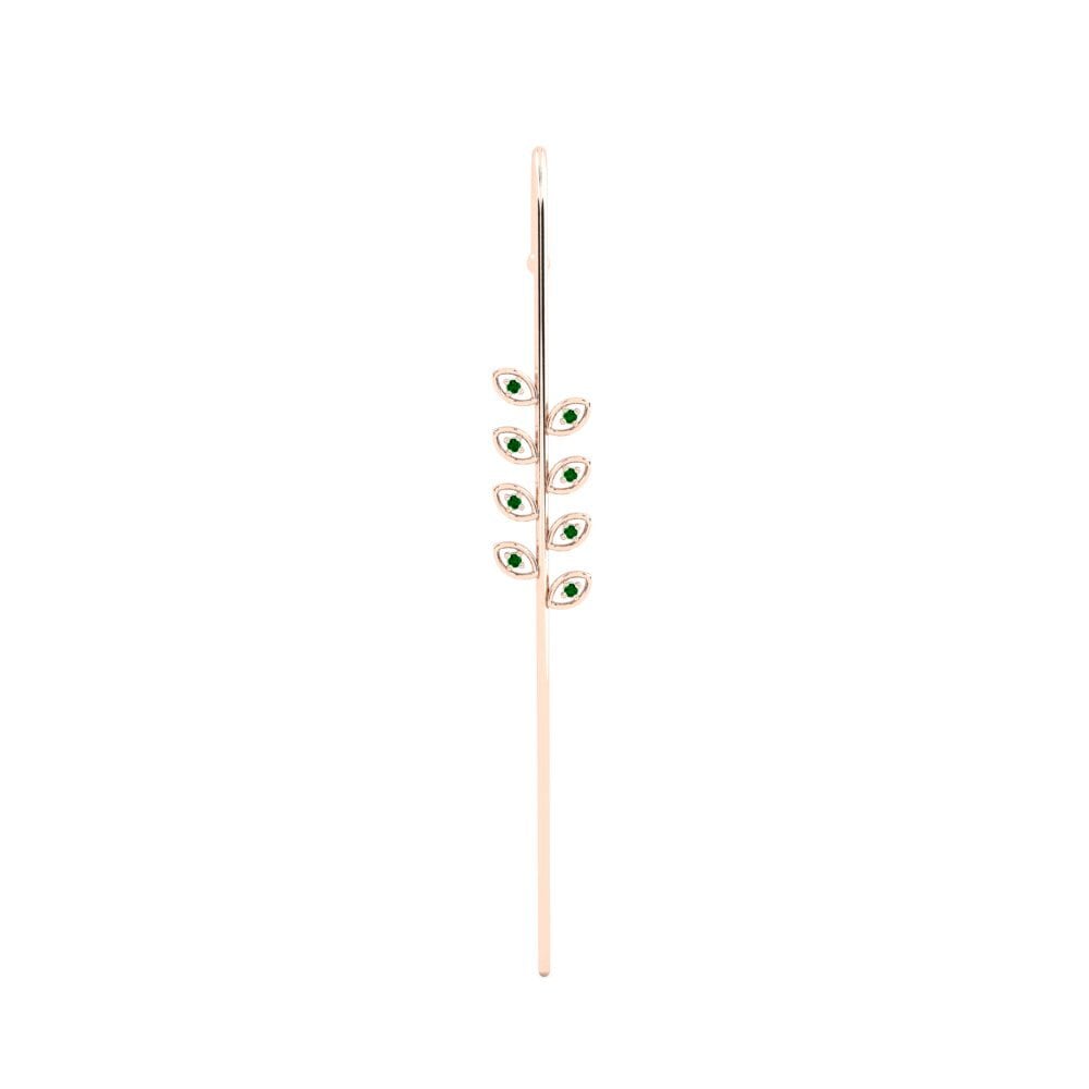Rotgold 585 Grüner Zirkonia Ohrpiercings Euorma
