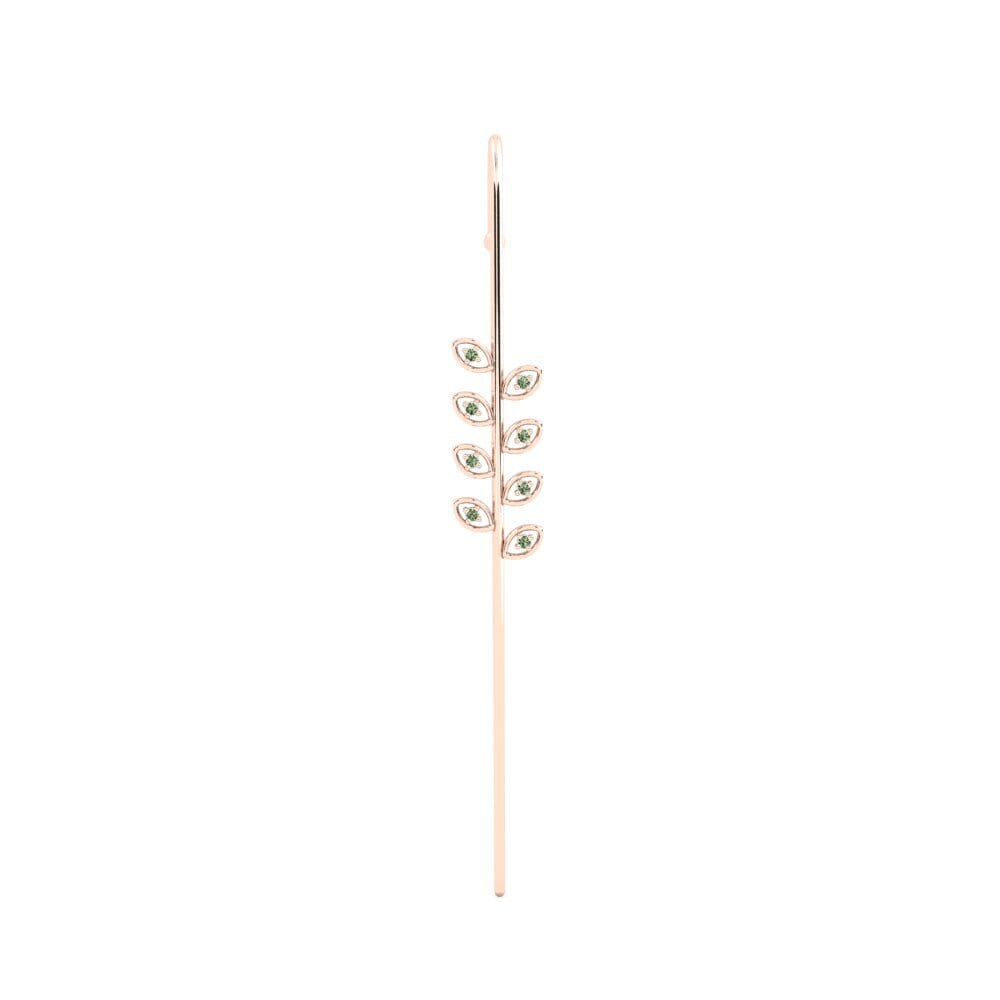 Rotgold 585 Grüner Diamant Ohrpiercings Euorma