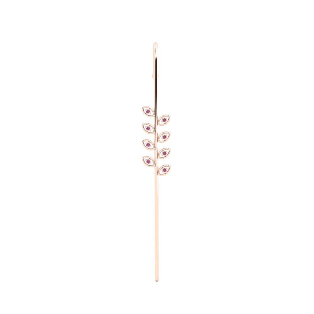 Rotgold 585 Rhodolit-Granat Ohrpiercings Euorma